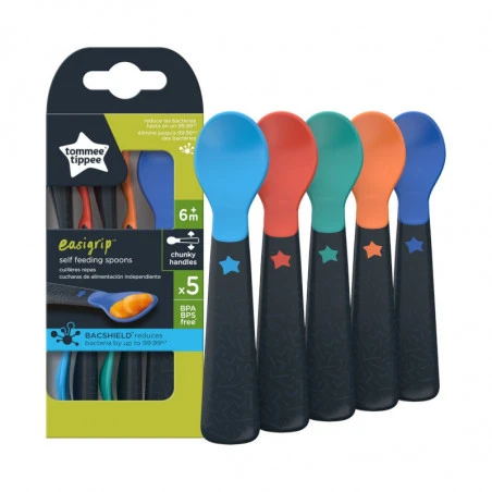 TOMMEE TIPPEE pirmasis maitinimosi šaukštas, mixcolor, 6 mėn+, 5 vnt., 44718910