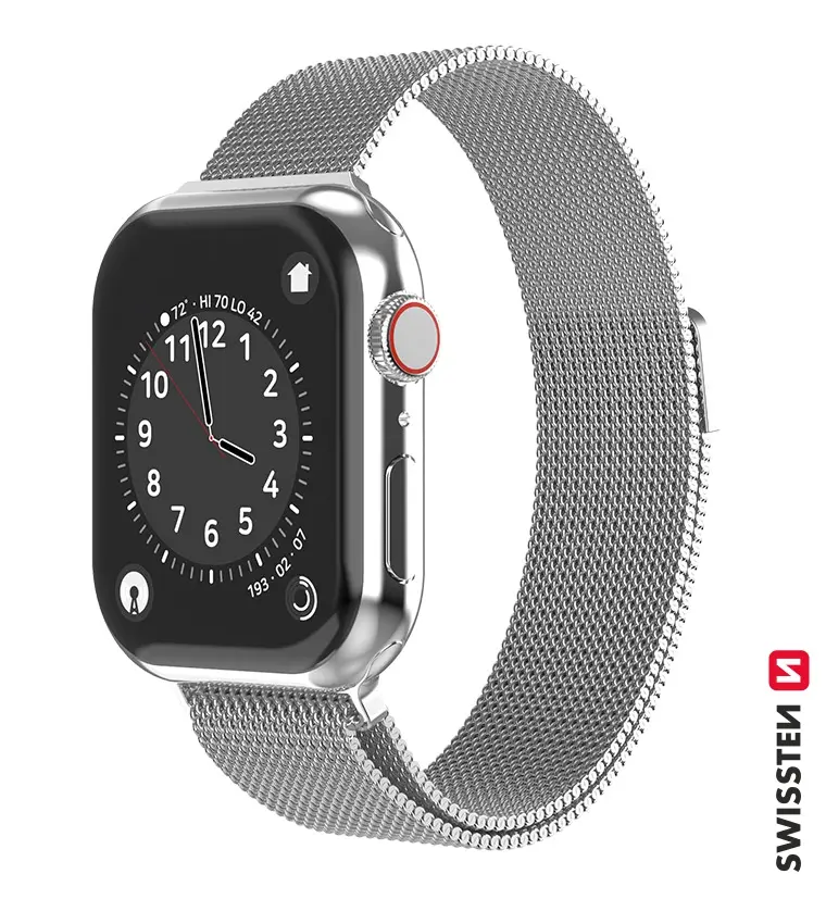 Swissten metalinis dirželis, skirtas Apple Watch 1/2/3/4/5/6/SE / 40 mm / 42 mm / sidabras