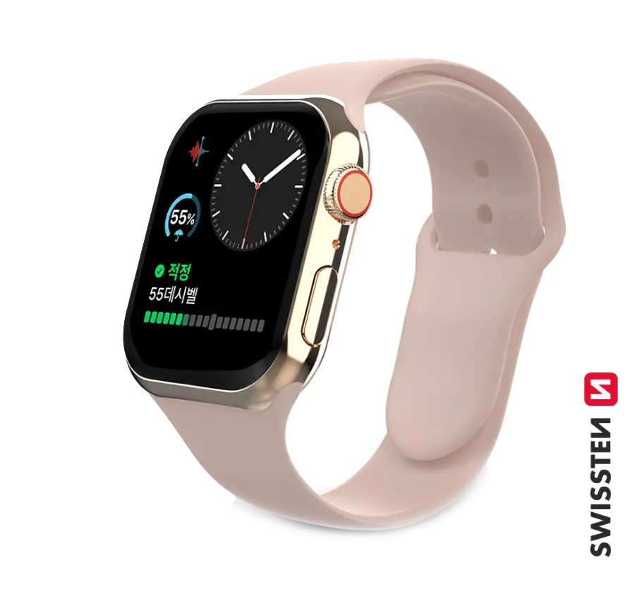 Swissten Silicone Band for Apple Watch 1/2/3/4/5/6/SE / 42 mm / 44 mm / Pink