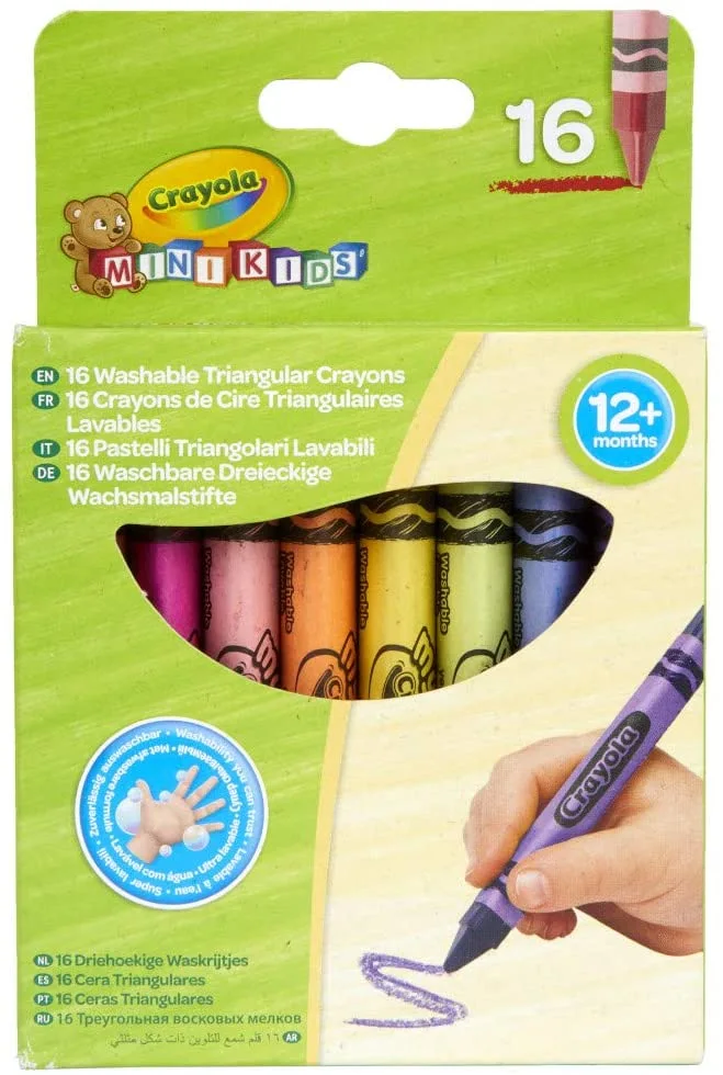 CRAYOLA MINIKIDS Trikampės kreidelės, 16 vnt.