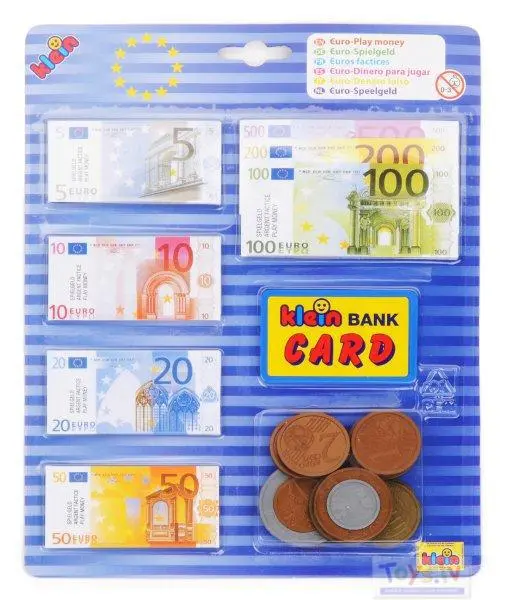 KLEIN Eurai ir banko kortelės