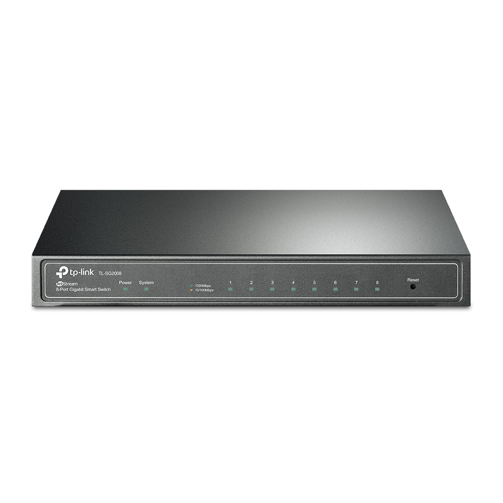 TP-LINK JetStream 8 prievadų gigabitų išmanusis jungiklis TL-SG2008 V3, valdomas žiniatinklyje, maitinimo tipas išorinis, eterneto LAN (RJ-45) prievadai 8