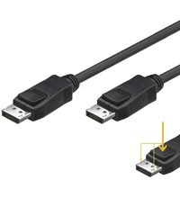 1m Display Port Cable, 2x 20-pin male, double shielded, black, ACC