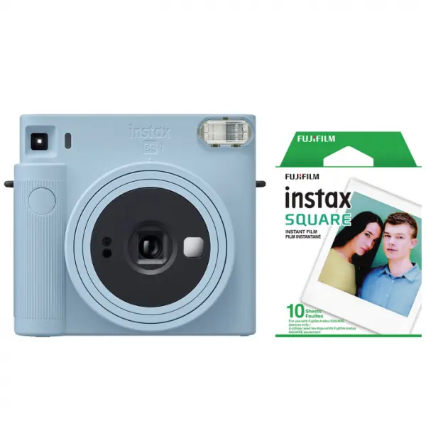 Momentinis fotoaparatas instax SQUARE SQ1 GLACIER BLUE+instax SQUARE glossy (10pl)