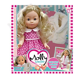 BAMBOLINA vaikščiojanti lėlė Molly, 33cm, su muzika, BD1226