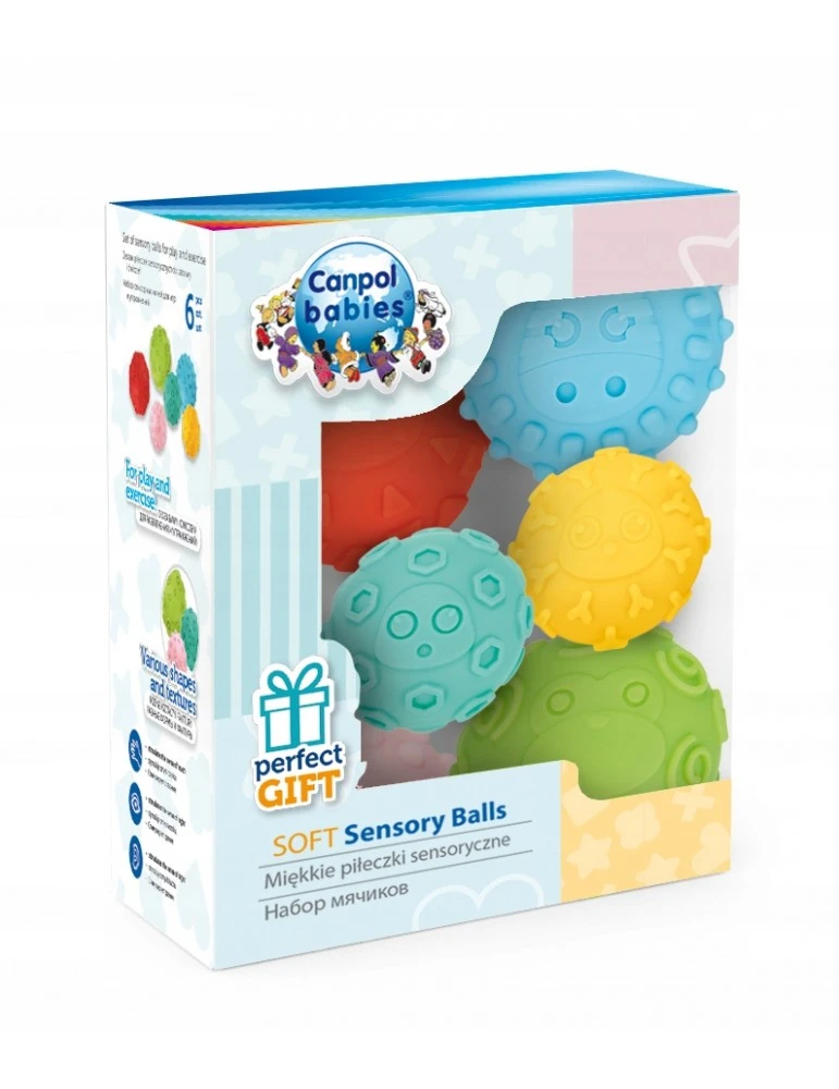 CANPOL BABIES minkšti kamuoliukai SOFT SENSORY, 6 vnt, 79/402