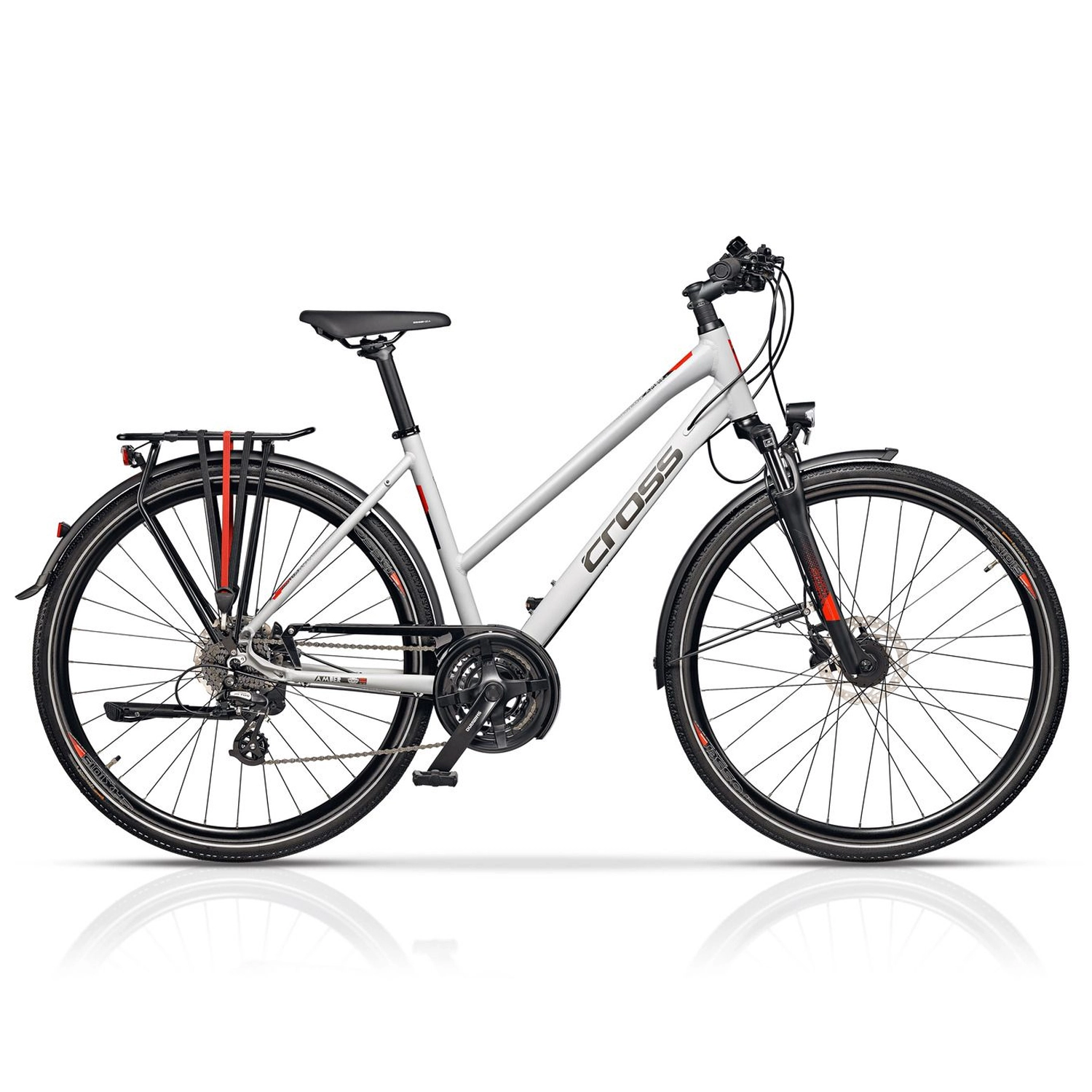 Dviratis CROSS Amber Trek 28" dydis 17" (44cm) (šviesiai pilka)