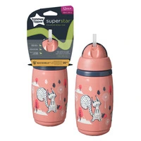 TOMMEE TIPPEE gertuvė - termosas su šiaudeliu IZOLIUOTAS ŠIAUDAS 266ml, 12m+, rožinis, 447825