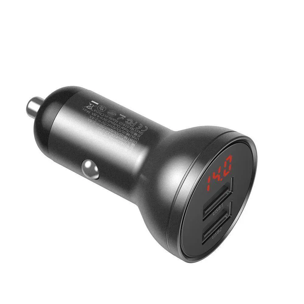 Automobilinis įkroviklis Baseus CCBX-0G, 2 x USB, juoda, 24 W