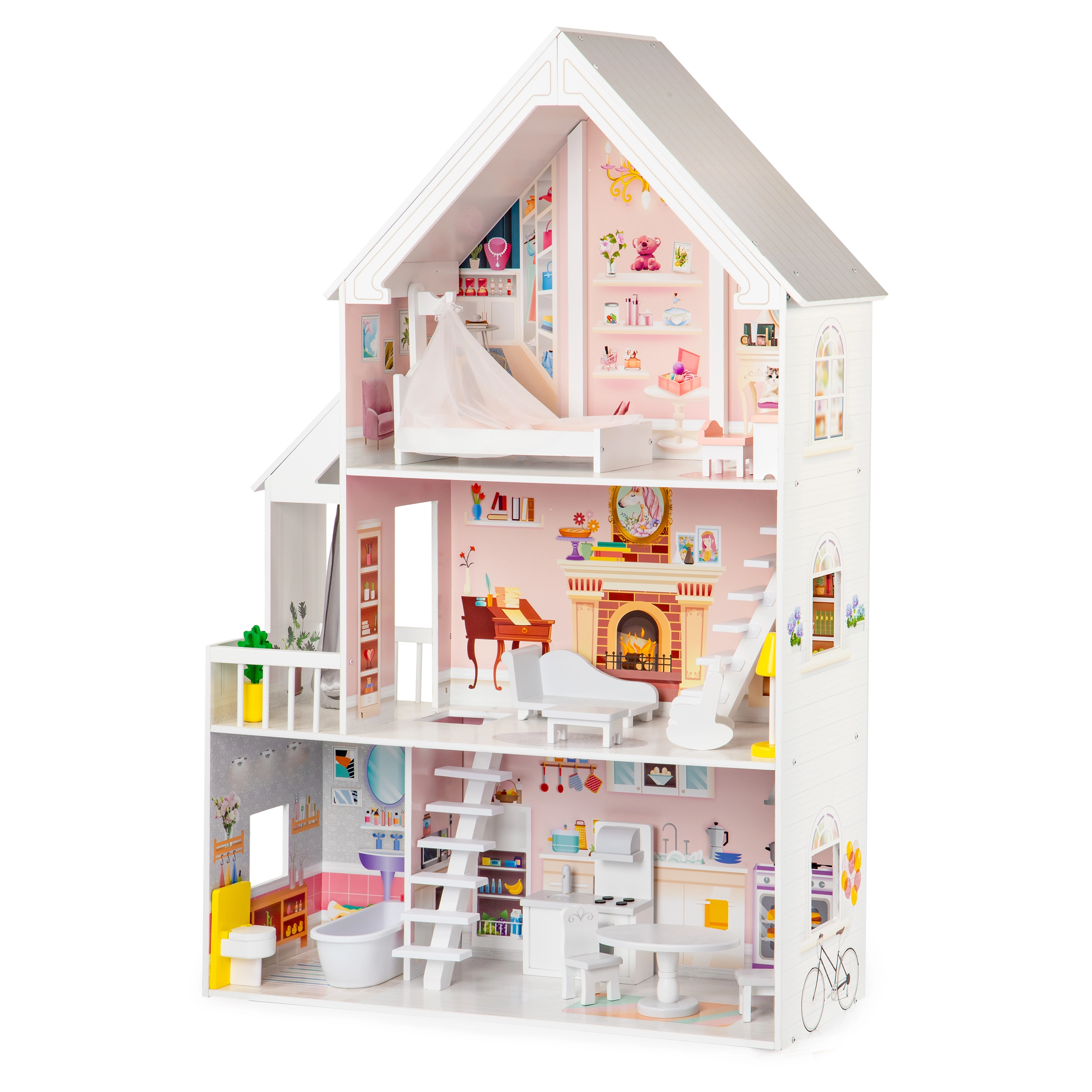 Medinis lėlių namelis Ecotoys XXL Rezidencija