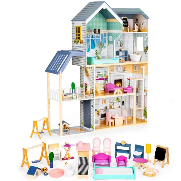 ECOTOYS didelis lėlių namas Residence Maya XXL