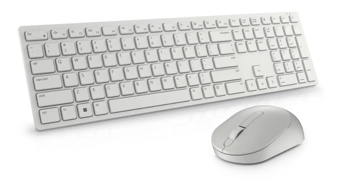 „Dell Pro“ belaidė klaviatūra ir pelė – KM5221W – US International (QWERTY) – balta