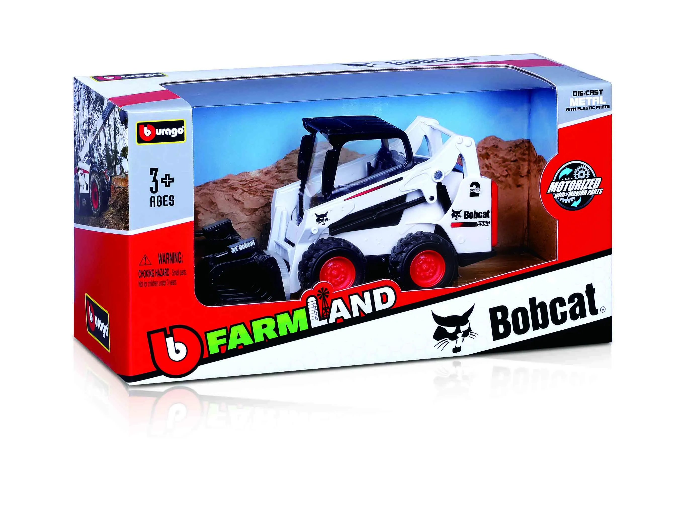 BBURAGO 10cm statybinė transporto priemonė Bobcat, assort., 18-31800