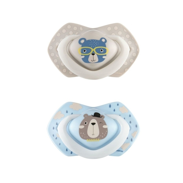 CANPOL BABIES silikoninis simetrinis čiulptukas BONJOUR PARIS, 0-6 mėn., 2 vnt., 22/647_blu