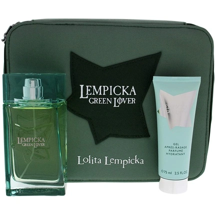 Rinkinys vyrams Lolita Lempicka Green Lover EDT 100ml + balzamas po skutimosi 75ml + kosmetinė