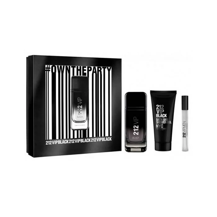 Carolina Herrera 212 Vip Black Eau De Perfume Spray 100ml Set 3 Pieces 2018