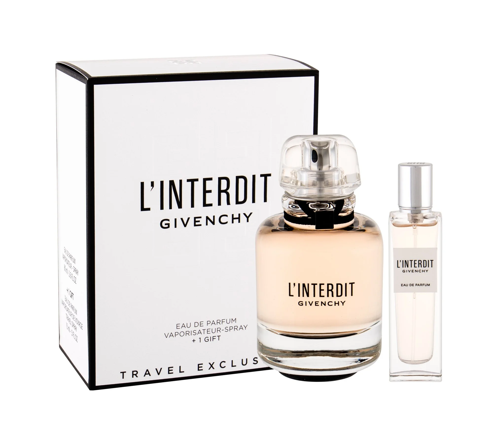 Rinkinys moterims Givenchy L’Interdit EDP 80 ml + mini purškiklis 15 ml