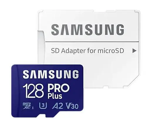 "Samsung Pro PLUS microSDXC 128GB UHS-I U3 [Įrašyti 120MB/s Skaityti 160MB/s].