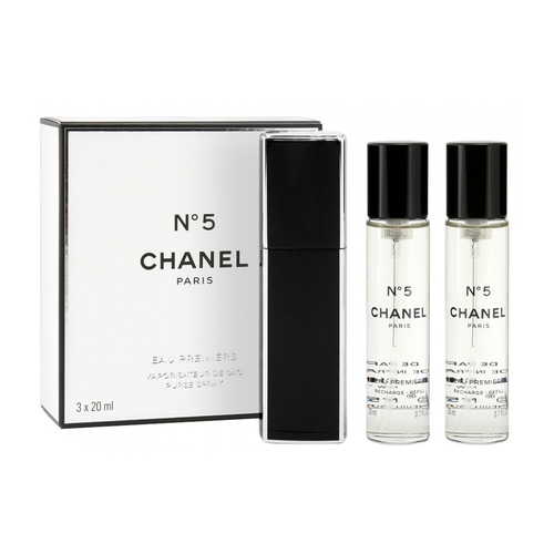 Rinkinys moterims Chanel No 5 Eau Premiere EDP, 3 x 20 ml (2 refill + 1 purse spray)