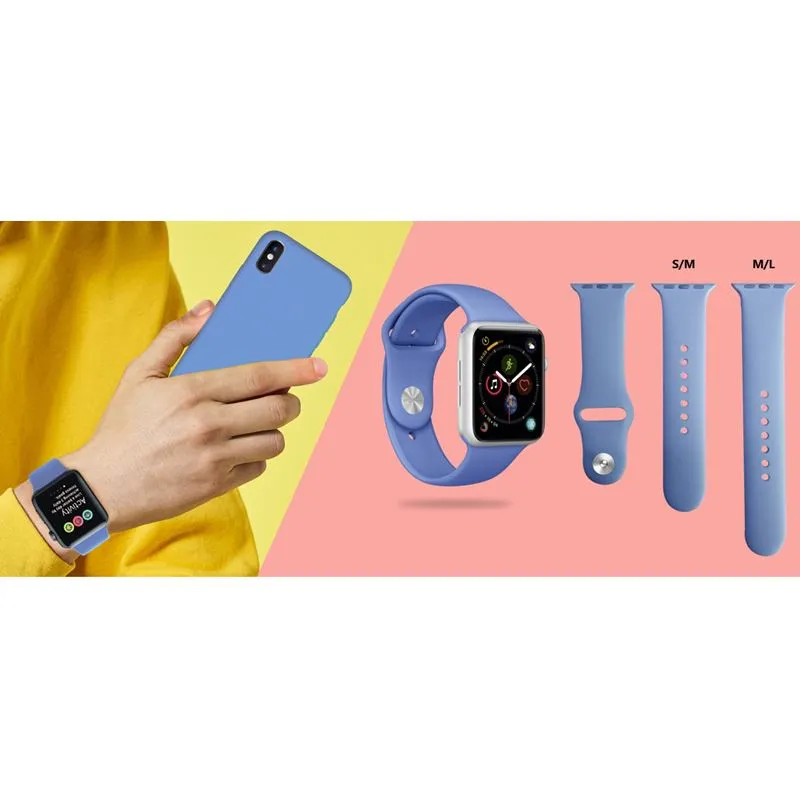 Elastinė sportinė apyrankė PURO skirta Apple Watch, 44mm, mėlyna / AW44ICONDKBLUE