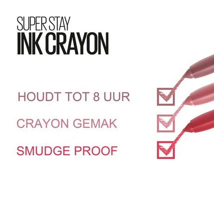 Maybelline Superstay Ink Crayon Matte Lipstick   50 Own Your Empire   Red   14 Gr