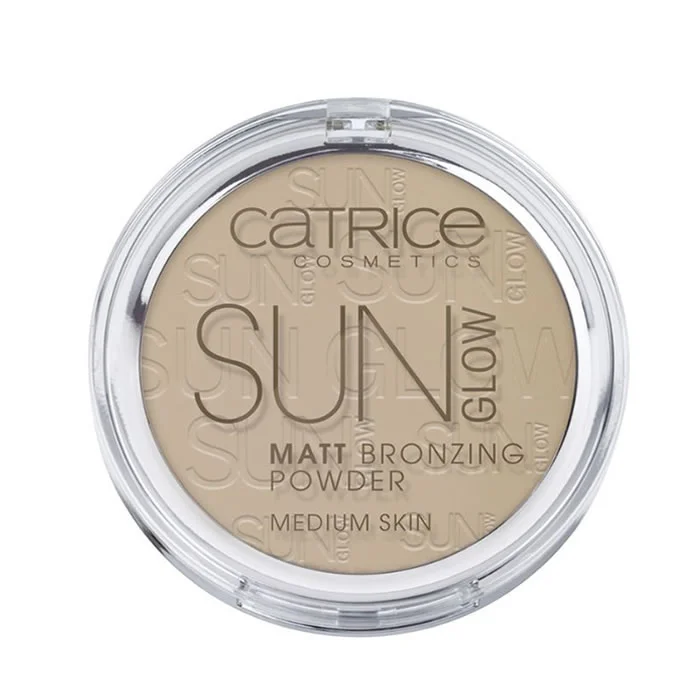 CATRICE Sun Glow Matt bronzinė pudra vandeniui atspari vidutinės odos puder br zuj cy 030 vidutinė bronza 9 5g