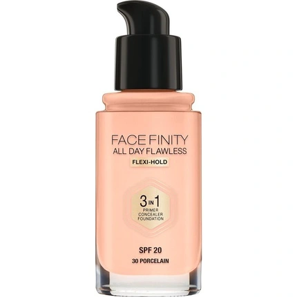 MAX FACTOR Facefinity All Day Flawless 3in1 Foundation SPF20 podk ad do twarzy 30 Porcelain 30ml
