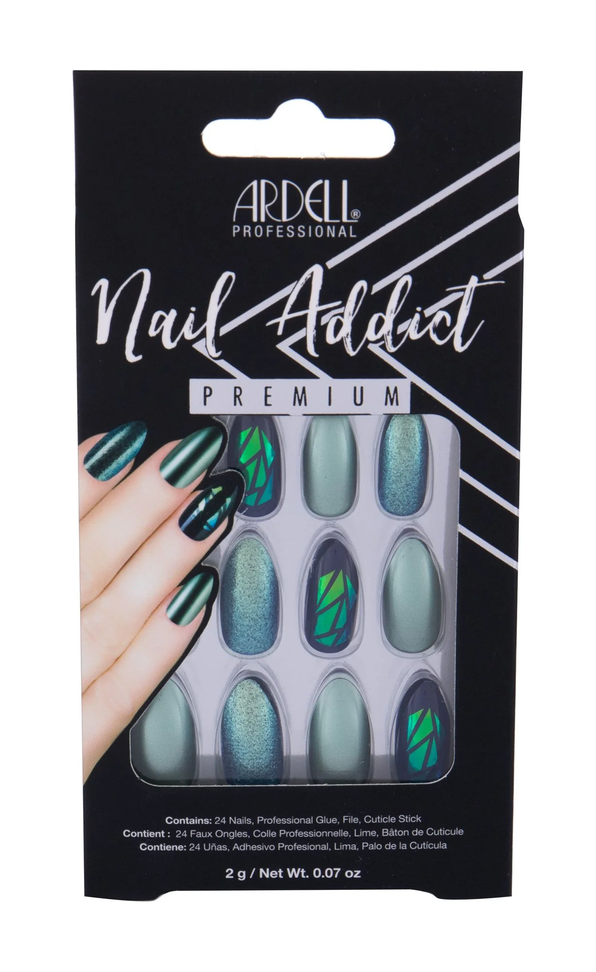 Ardell Nail Addict Green Glitter Chrome 1 U