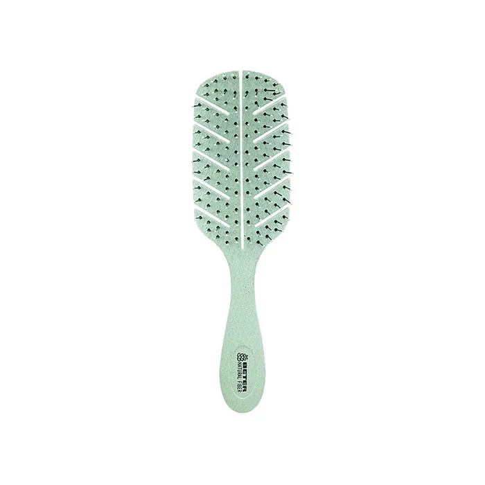 Beter Detangling Natural Fiber Hair Brush Green