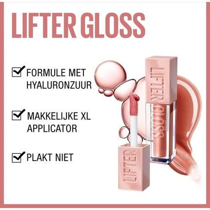 Maybelline New York Lifter Gloss lūpų blizgis 3 Moon Pink Shiny Lip Gloss 5 4ml