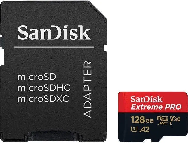 SanDisk microSDXC Extreme Pro 128GB 200/90 MB/s A2 C10 V30 UHS-I U3