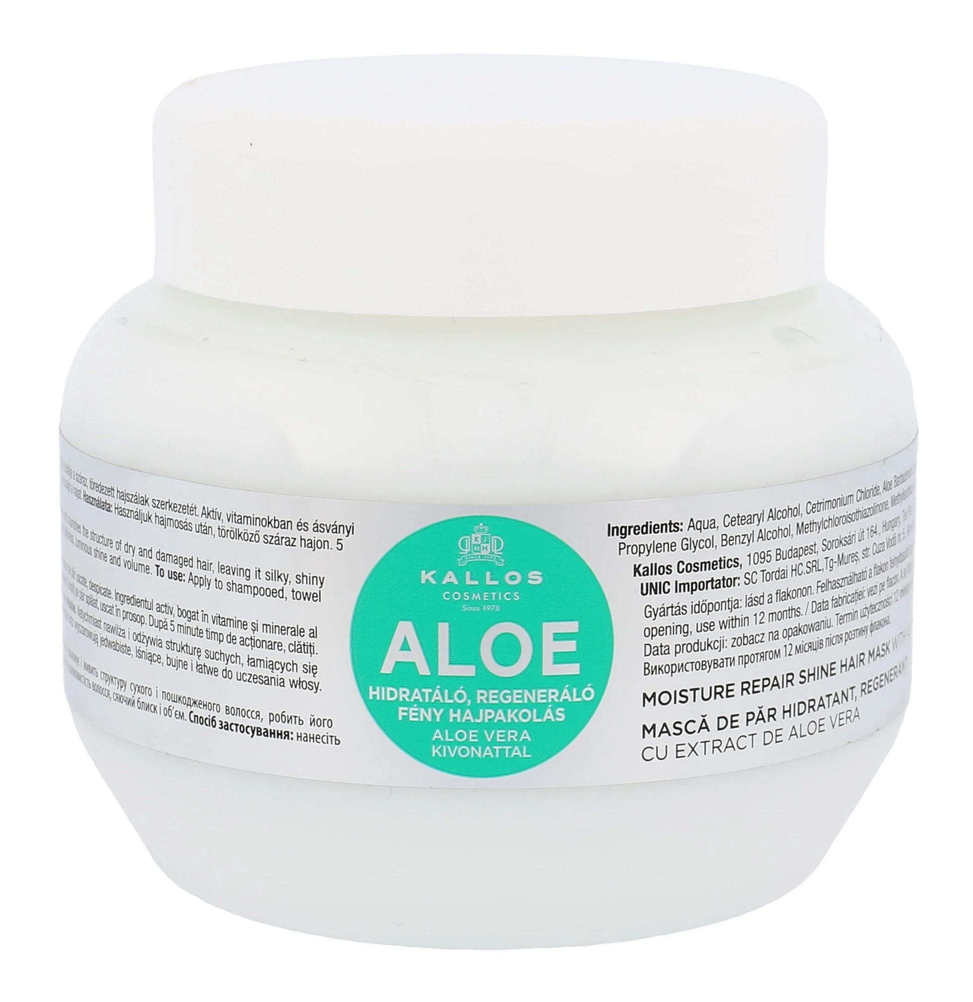 KALLOS Aloe Moisture Repair Shine Hair Mask With Aloe Vera Extract 275ml