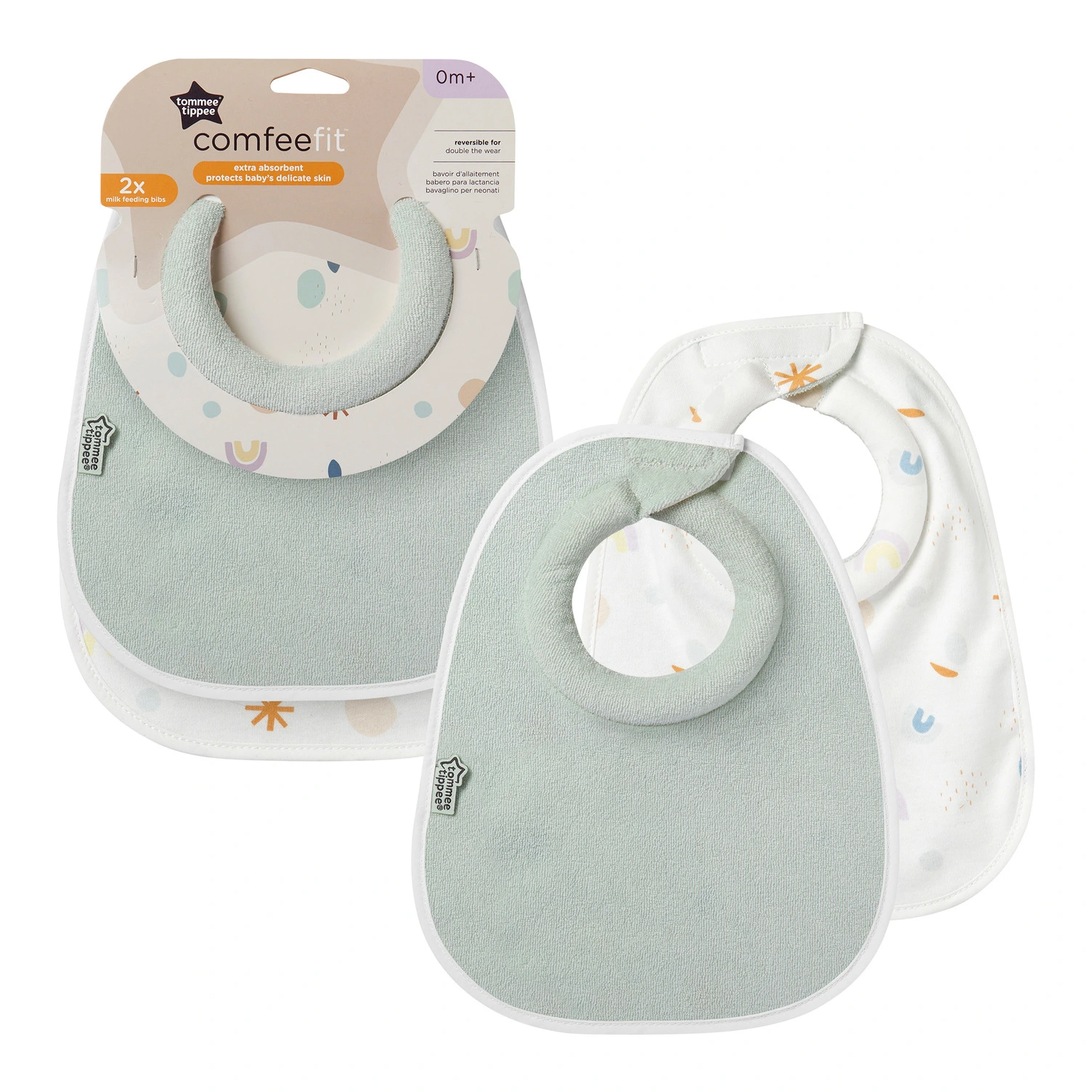 TOMMEE TIPPEE seilinukai COMFEEFIT, 0 m+, 2 vnt., daugiaspalvis, 46353060