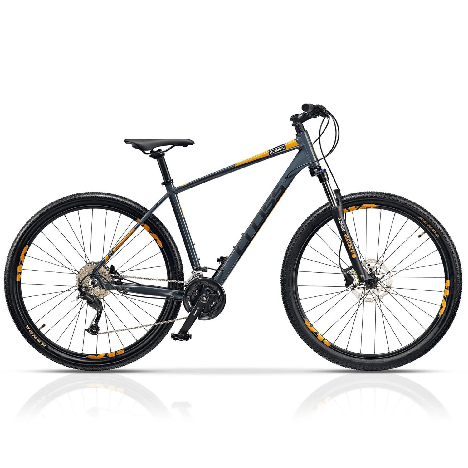 Dviratis CROSS Fusion 9 29" 27G dydis 21" (54cm) (pilka/geltona)