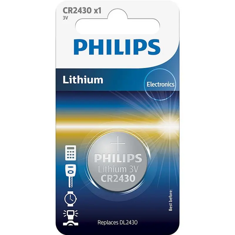 Battery Philips CR2430 Lithium 3 V (24.5 x 3.0)