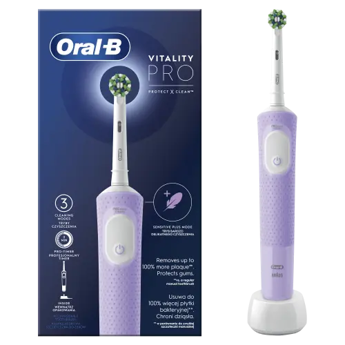 Elektrinis dantų šepetėlis Oral-B D103.413.3 Vitality Pro Lilac Mist