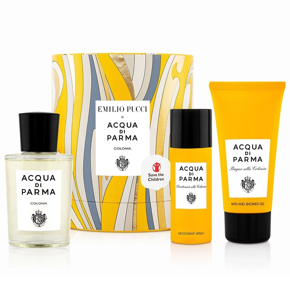 Rinkinys moterims/vyrams Acqua di Parma Colonia EDC 100 ml + dušo želė 75 ml + kūno losjonas 75 ml