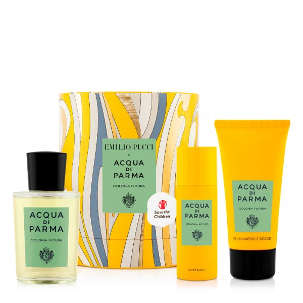 Rinkinys moterims/vyrams Acqua di Parma Colonia Futura EDC 100 ml + dušo želė 75 ml + kūno losjonas 75 ml