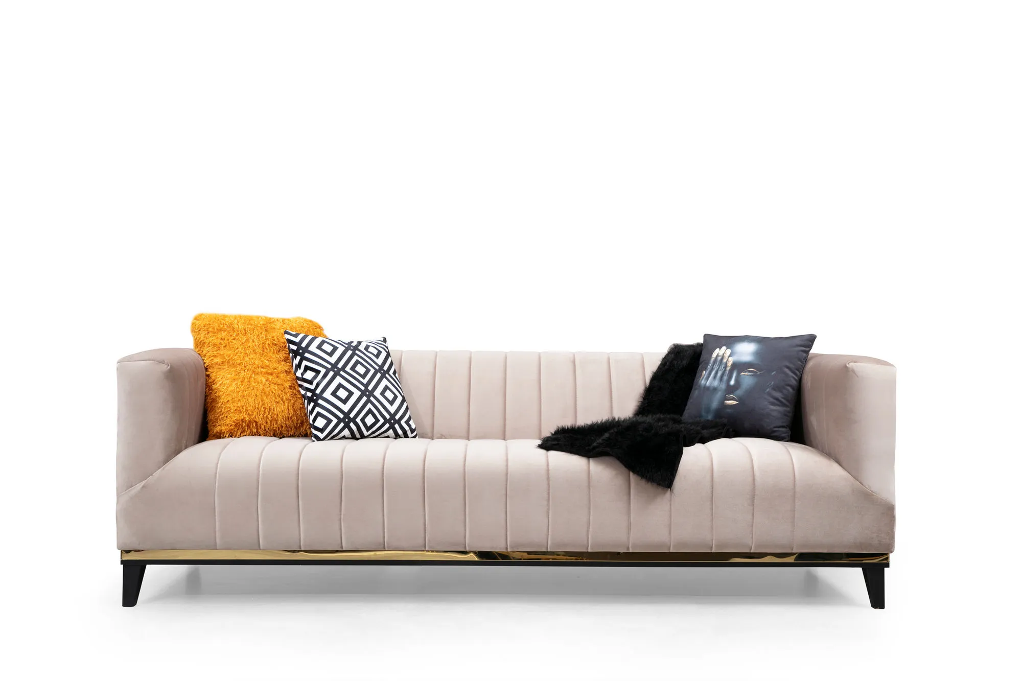 Trivietė sofa Hanah Home Bellino, smėlio spalvos, 89 x 75 x 222