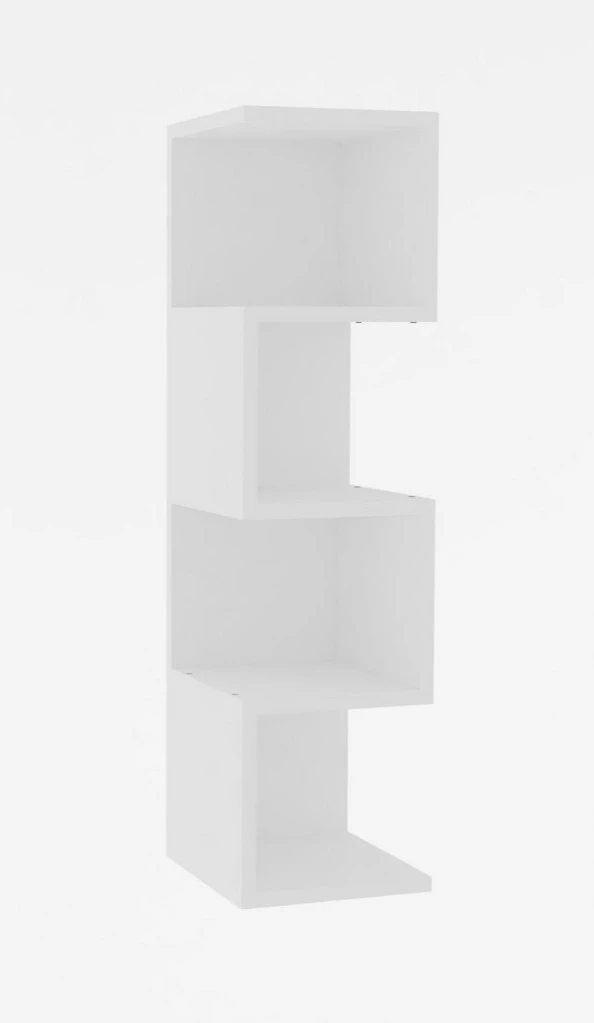 Knygų lentyna, Hanah Home, balta, 25 x 95 x 27, cm