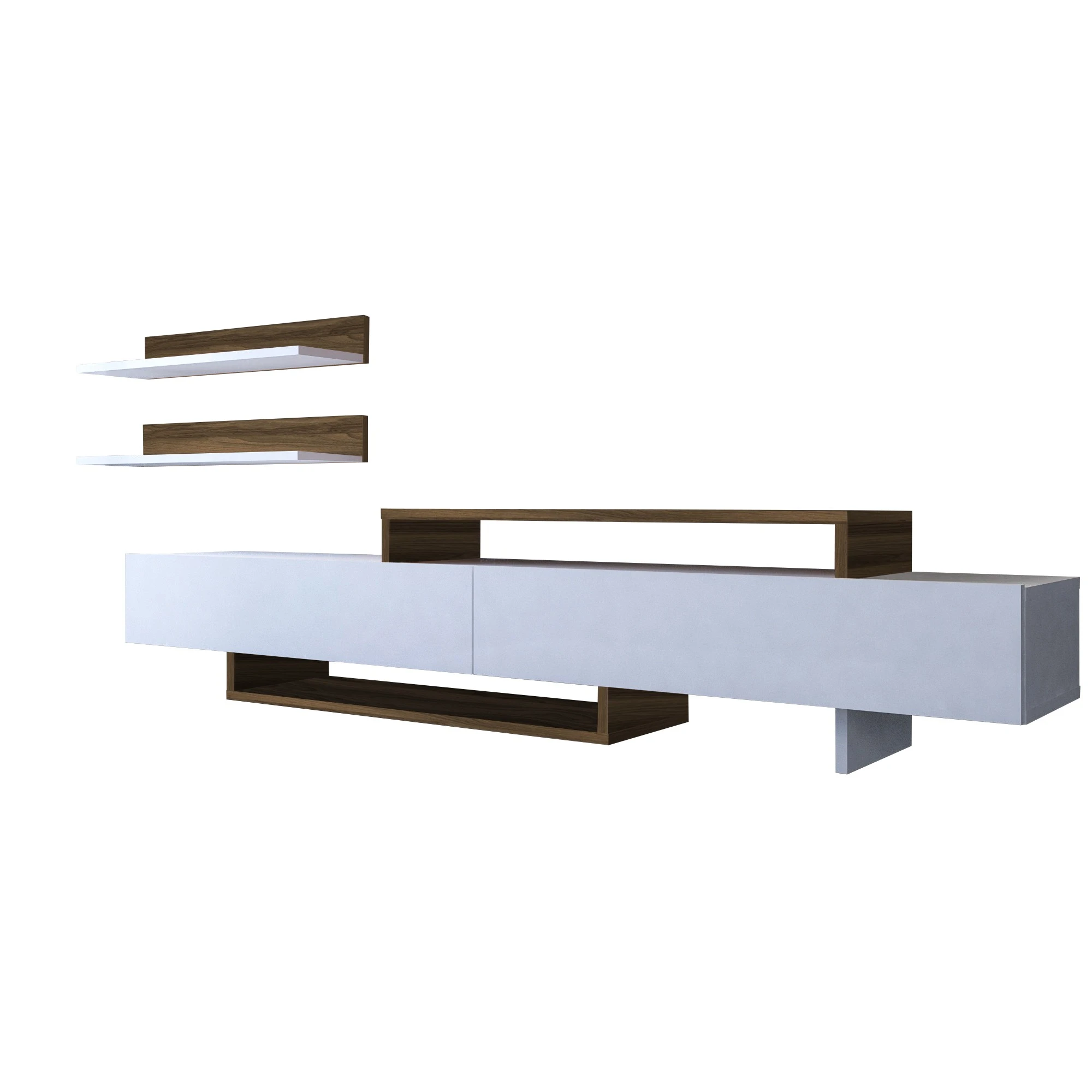 TV blokas, Hanah Home, balta Tikmedžio, 180 x 41,7 x 29,5 cm