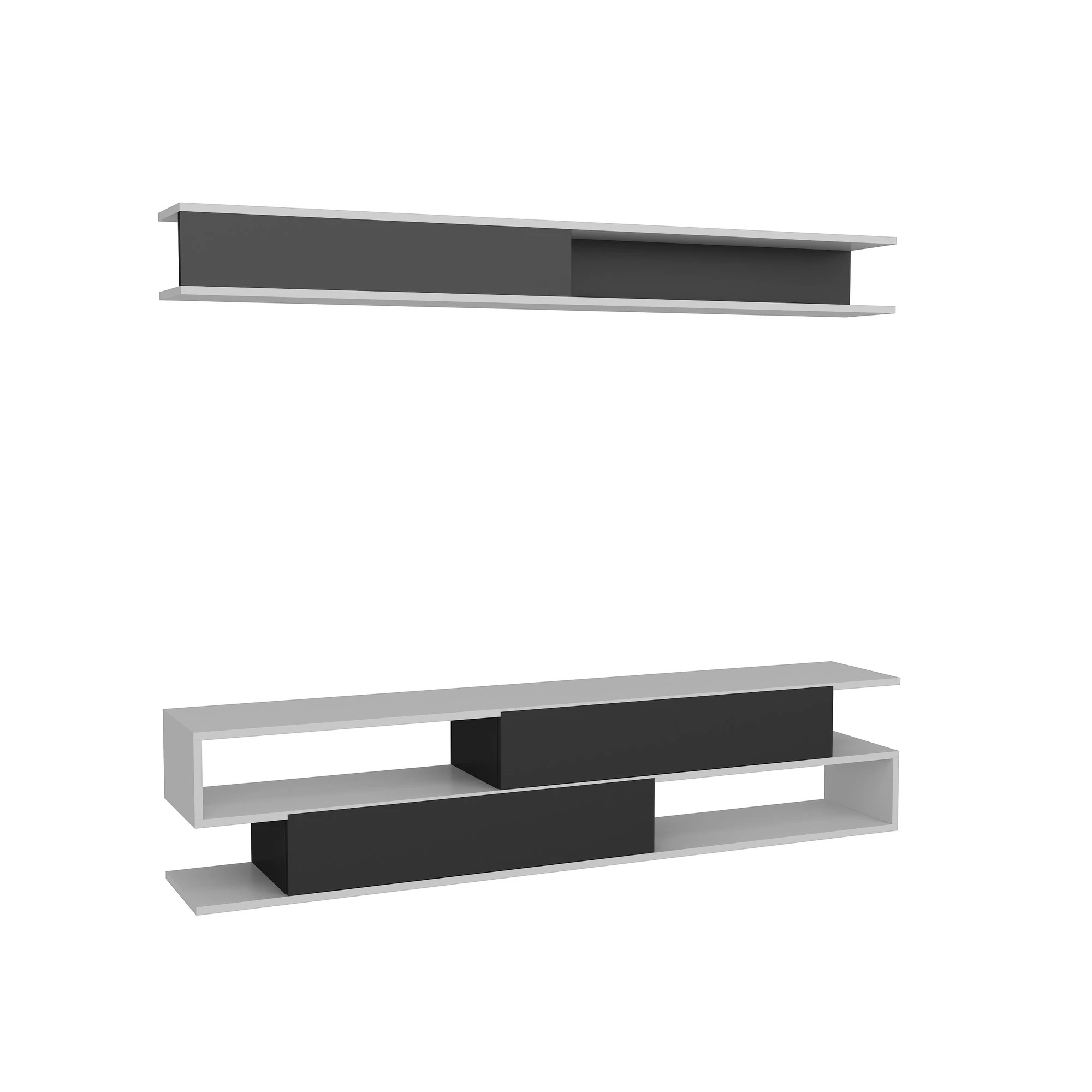 TV blokas, Hanah Home, balta Juoda, 176 x 39 x 31,5 cm