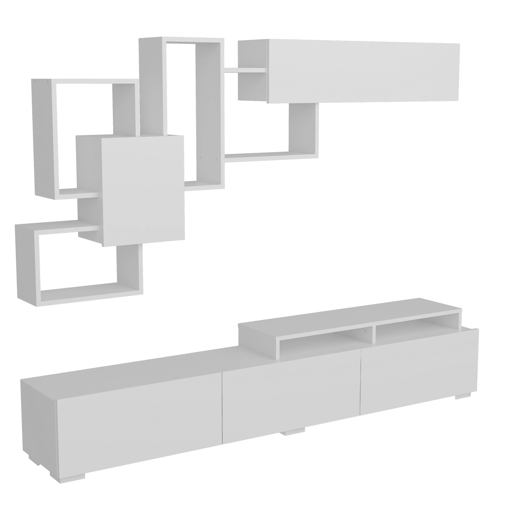 TV blokas, Hanah Home, baltas, 210 x 30 x 35, cm