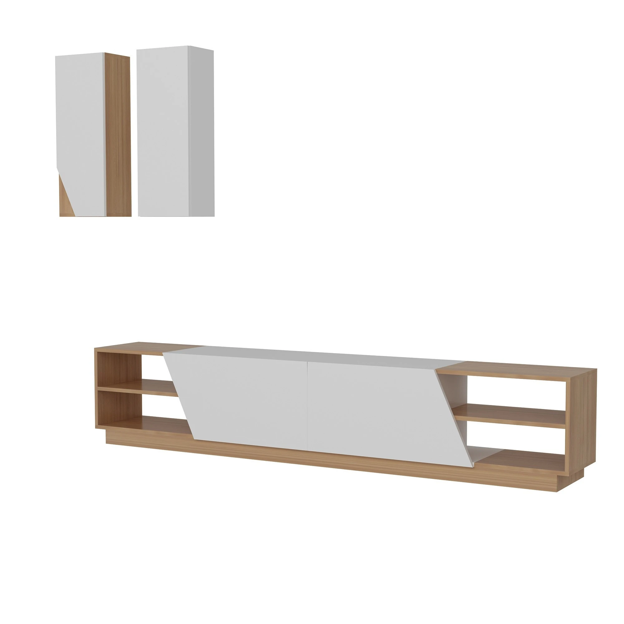 TV blokas, Hanah Home, balta Tikmedis, 240 x 47 x 37,5, cm