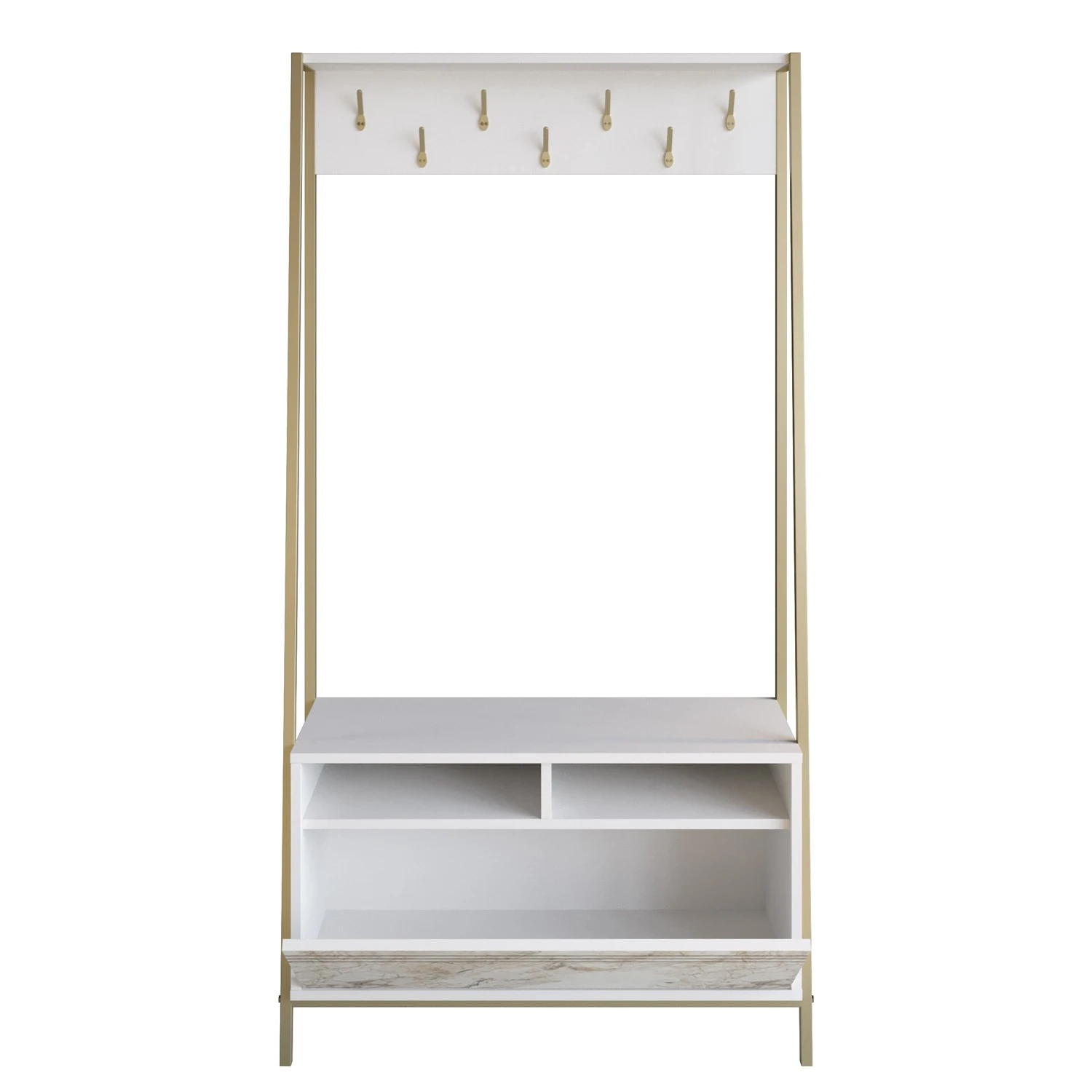 Prieškambario stovas, Hanah Home, baltas, 94 x 180 x 35,3, cm