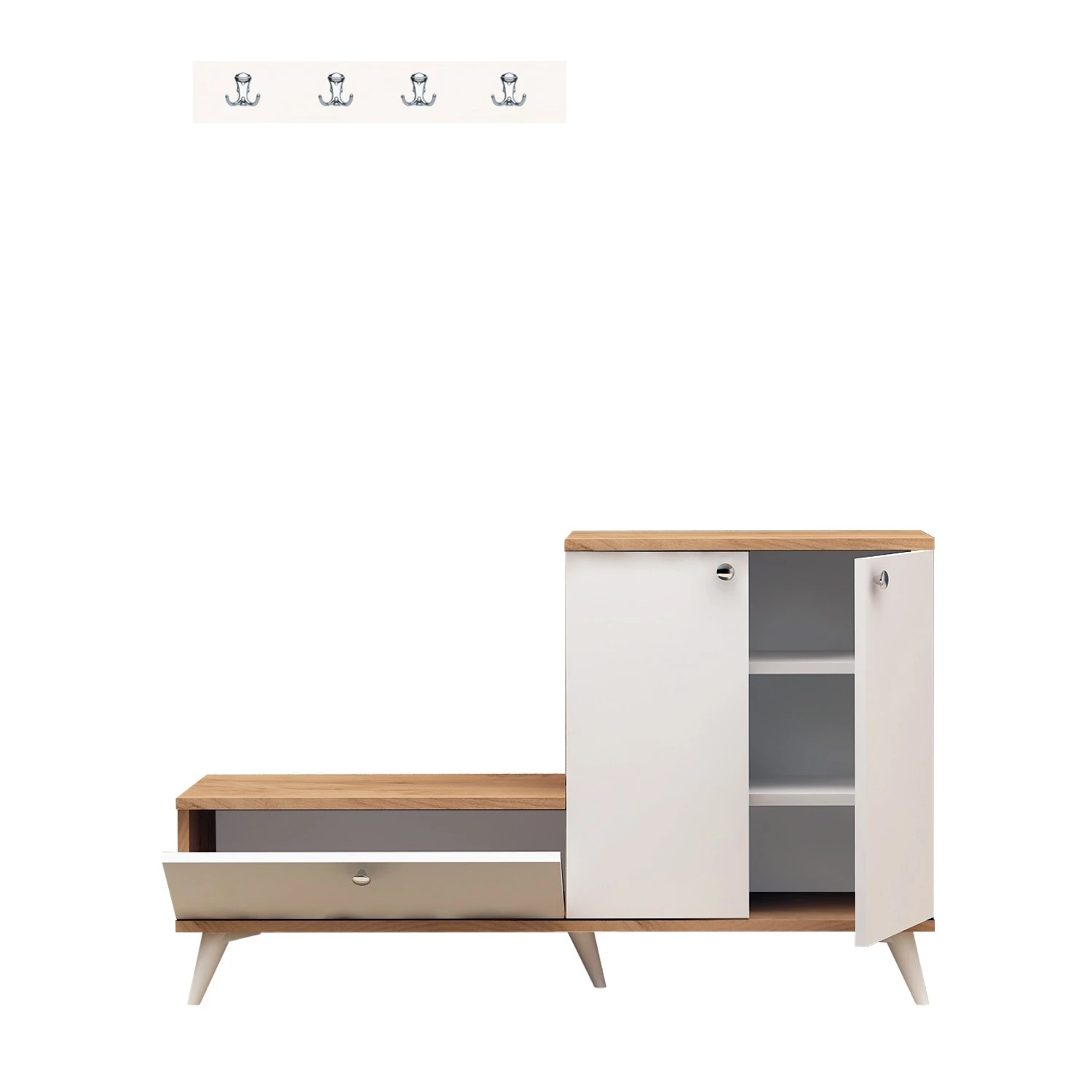 Prieškambario stovas, Hanah Home, ąžuolas Balta, 60 x 15, cm