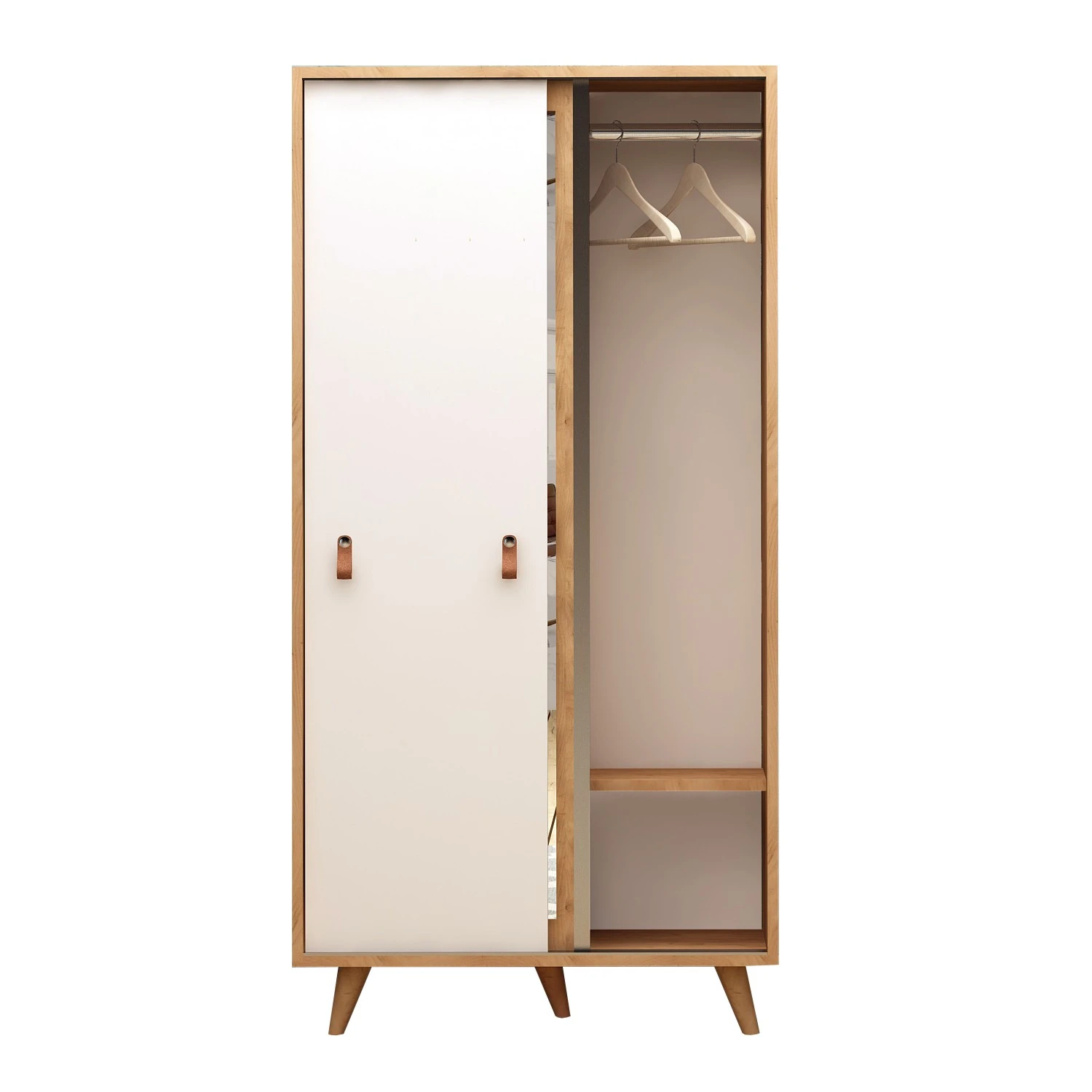 Drabužių spinta, Hanah Home, ąžuolas Balta, 100 x 190 x 60, cm