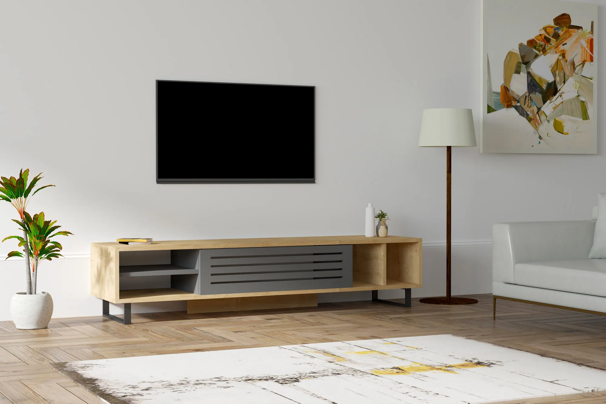 TV stovas, Hanah Home, Sapphire Antracitas, 160 x 35 x 40, cm