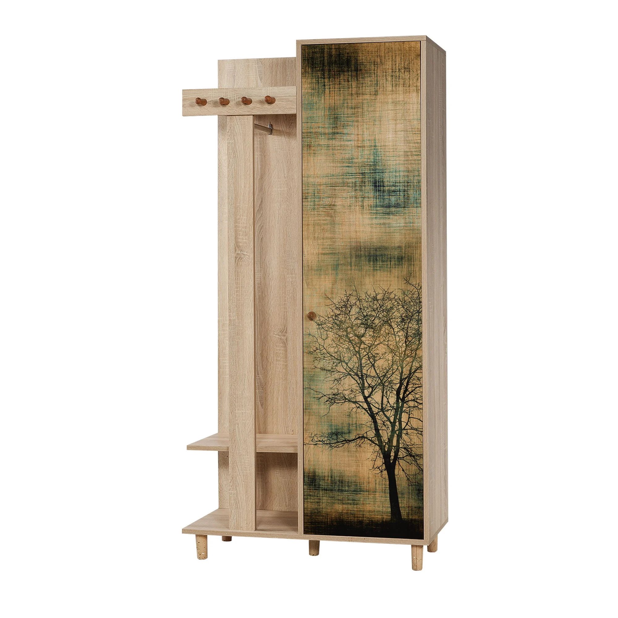 Prieškambario stovas, Hanah Home, Sonoma ąžuolas, 90 x 192 x 36, cm