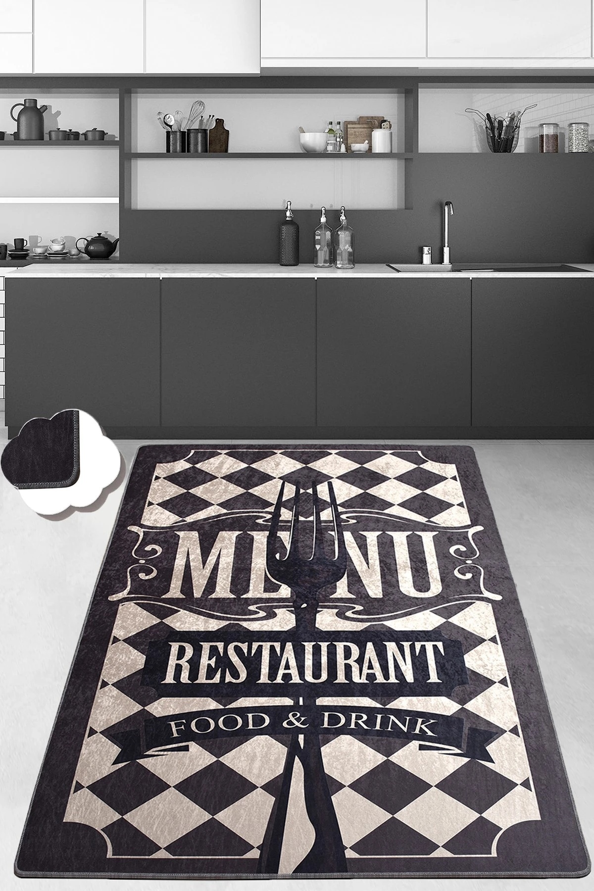 Kilimas (80 x 120), Conceptum Hypnose, juodas Kremas, 80 x 120, cm